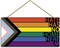LGBT Rainbow Sign Front Door Decor – “Hate Has No Home Here” Wooden Pride Flag Wall Decoration, Gay Pride Rainbow Décor for Home, Porch, Classroom